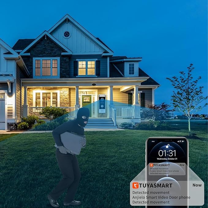 Video Doorbell Intercom System, 10 Inches Touch Screen Video Doorbell Door - Image 5