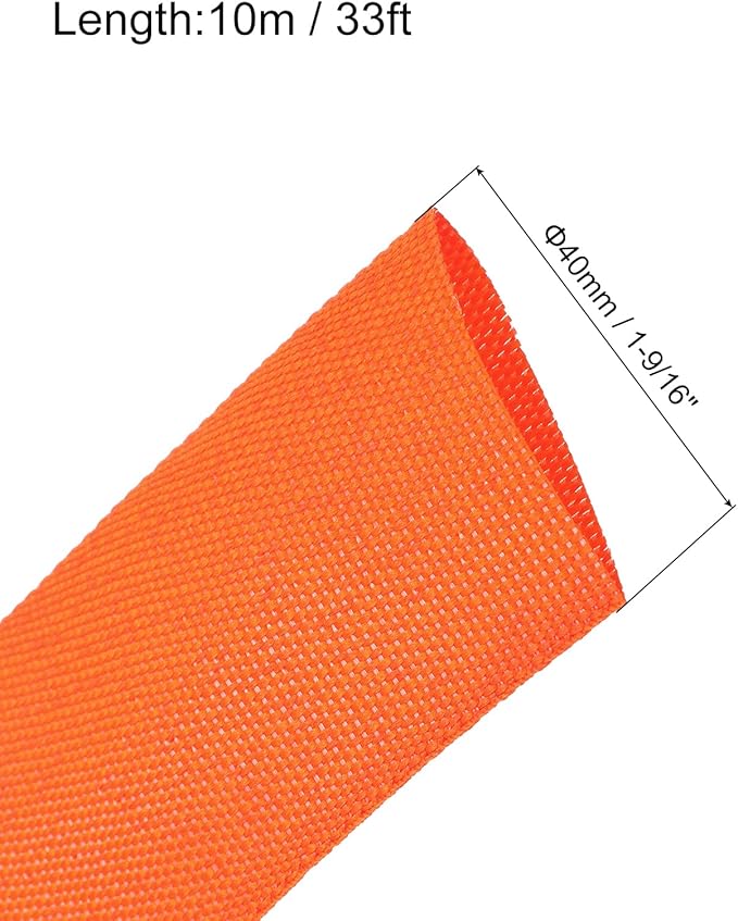 MECCANIXITY Braided Cable Sleeves Heat Shrinkable Fabric Sleeving, 1 9/16" 33ft - Image 2