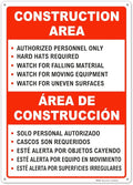 Brimar - 10" x 14" - Bilingual Construction Area Rules Sign - .055″ by BrimarIndustries