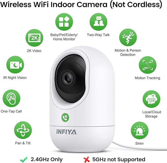 INFIYA 2K Security Camera Indoor-360 Cameras - Image 2