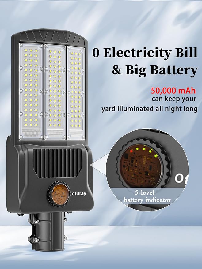 Ofuray OL-10600W Solar Street Lights Outdoor, 000mAh Solar Parking Lot Security - Image 6