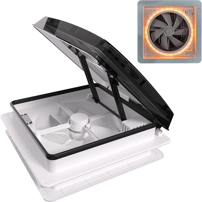 2012 14" RV Roof Vent Fan with Voice Control & 4-Color LED Light, Air Max Ultra by 2012RVAccessories