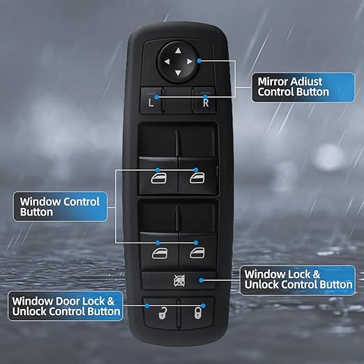WUANGKI Power Window Door Master Control Switch | Front Driver Side | 3+0 Pins - Image 7