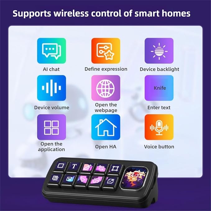 VELATEMOR AI Voice Control Panel, 10 LCD Mechanical Buttons 2.01 Inch Auxiliary - Image 8
