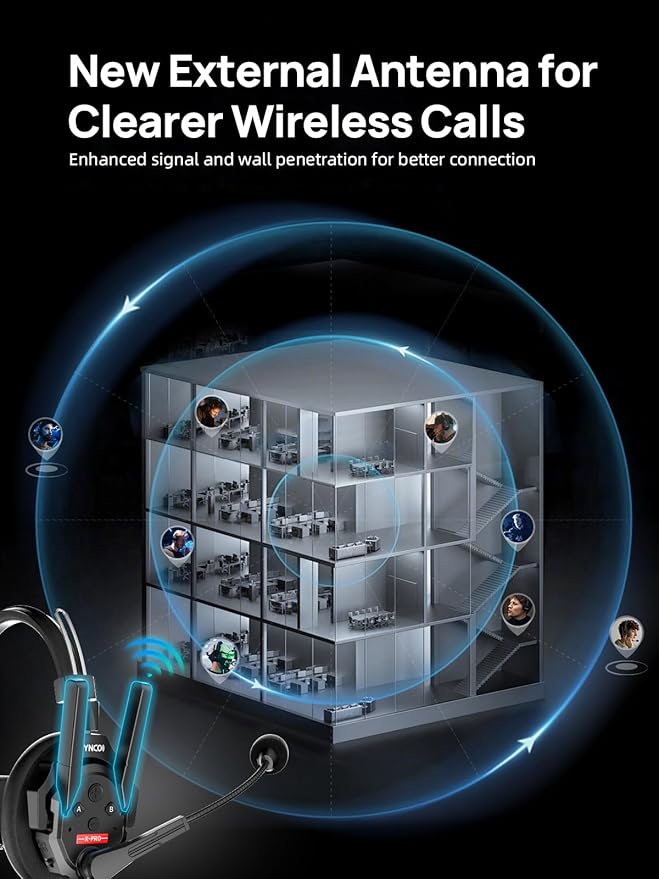 SYNCO XTALK XPRO Wireless Communication Headset System, 9 Person Full Duplex - Image 5