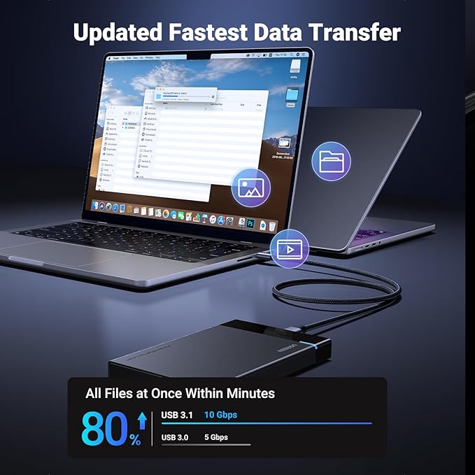 UGREEN 10 Gbps Micro B to USB C Hard Drive Cables, 1.5FT USB C to Micro B - Image 3