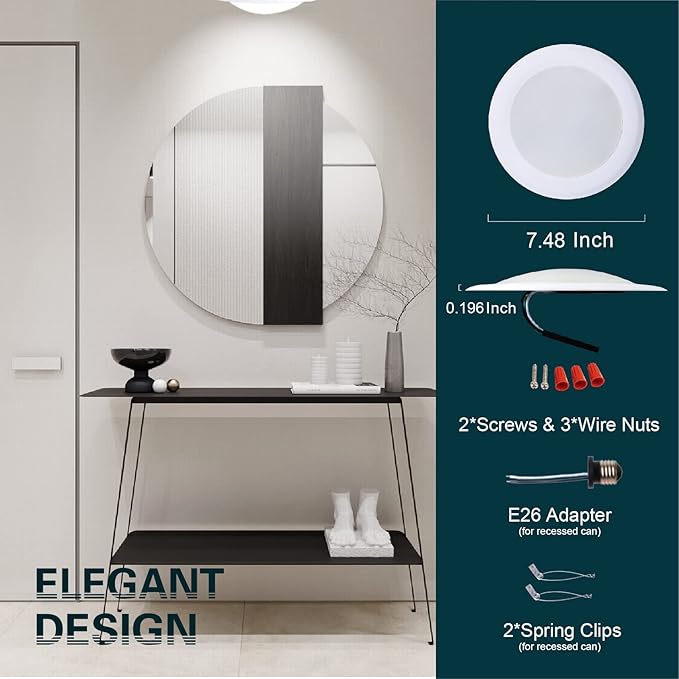 TOPELER 6'' Dimmable Flush Mount Ceiling Light, 15W Low Profile Surface Mount - Image 6