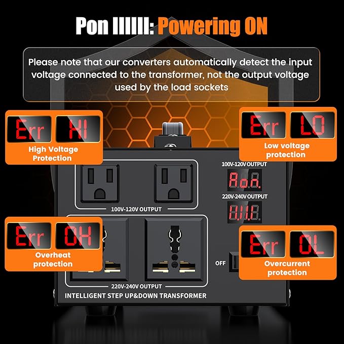 1000W Voltage Converter Transformer Step Up 110V/120V to220V/240V or Step Down - Image 4