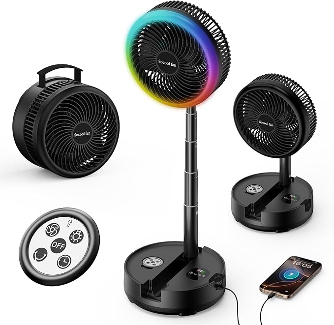 Socool 40000mAh Portable Fan Foldable Battery Rechargeable by Socoolfancoolinhand