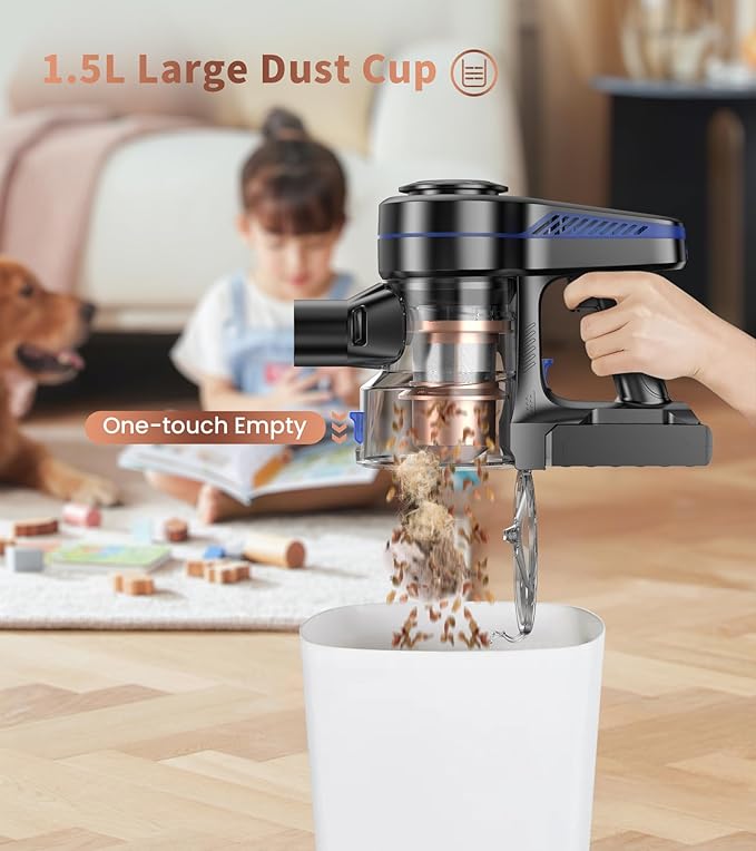 NADALY Cordless Vacuum Cleaner, 500W 40KPA Stick Vacuum - Image 7
