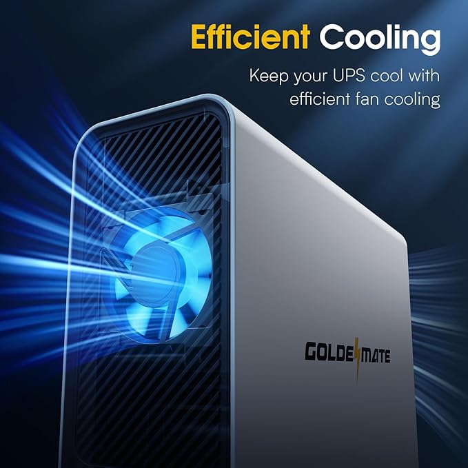 GOLDENMATE 1000VA/800W Lithium UPS Battery Backup and Surge Protector, Backup - Image 9