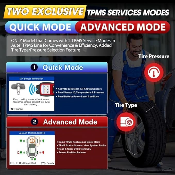 2026 Autel MaxiTPMS TS508WF KIT TPMS Programming Tool, WiFi Ver. of TS508K - Image 8