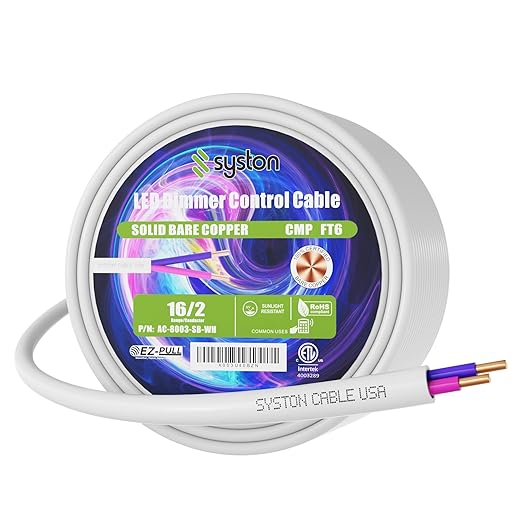 Syston Cable Technology 16/2 LED Lighting Dimmer Dimming Luminaire Control Wire - Image 2