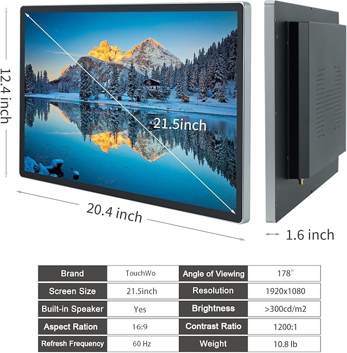 TouchWo 21.5 inch Android 14 Touchscreen Monitor Tablet, 16:9 FHD 1080P - Image 6
