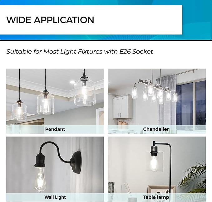 Hizashi Vintage LED Edison Bulb Dimmable, 6W Equivalent 60W, 5000k Daylight - Image 6