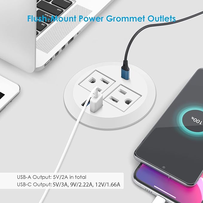 Jgstkcity 2-in-1 Desktop Power Grommet - Image 3
