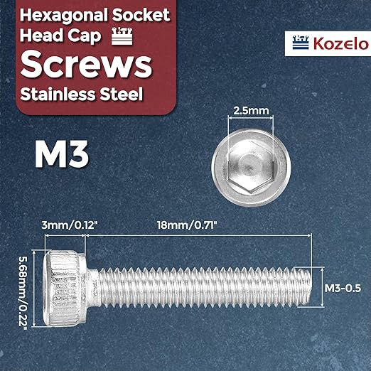 Kozelo 100pcs Socket Head Cap Screws - Image 2