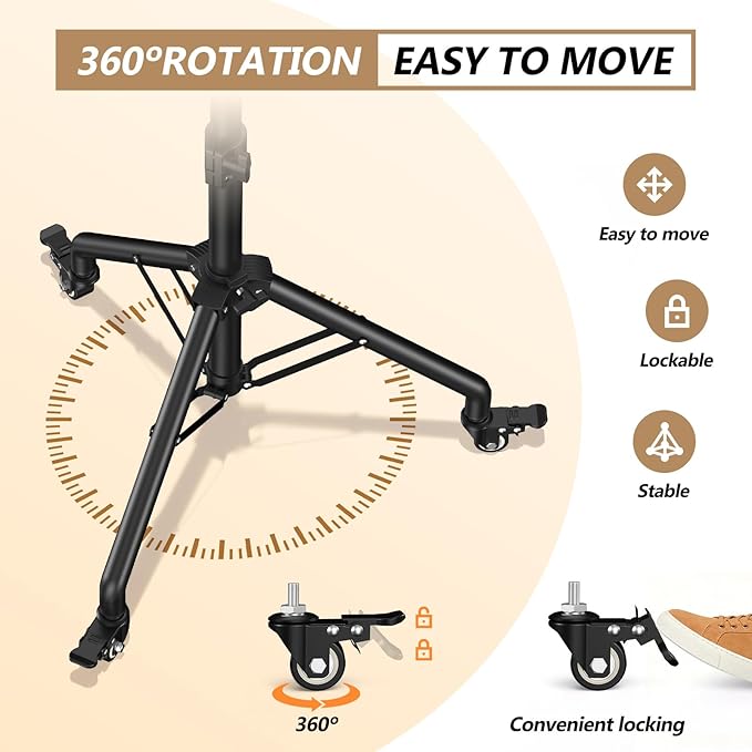 Facilife Projector Stand Tripod on Wheels, Adjustable Height 29-44 Inches - Image 3