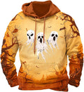 Halloween Hoodie Men Graphic Pumpkin Ghost Printed Sweatshirt Casual Trendy by Spatofa