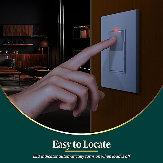 TOPGREENER Dimmer Light Switch, LED Slide Dimmer Switch, - Image 2