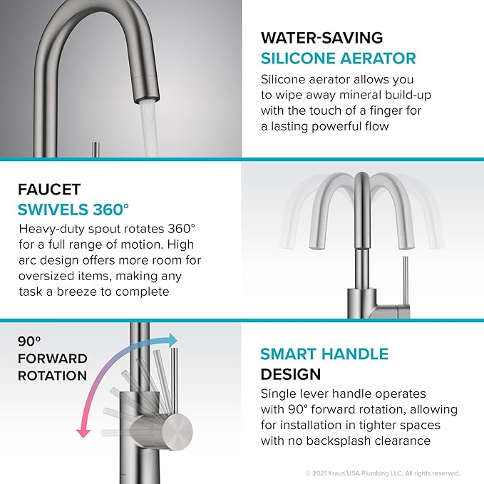 KRAUS Oletto Single Handle Kitchen Bar Faucet - Image 6