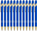LINFANC 12 Pack Blue Gold Ballpoint Pen by LINFANC