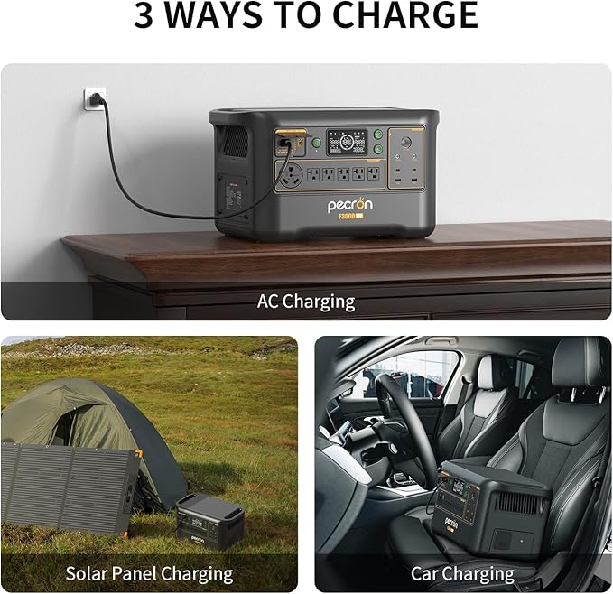pecron Portable Power Station F3000LFP, 3072Wh Solar Generator, 3600W LiFePO4 - Image 7