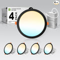 ASD 4 Pack 11/12 Inch LED Recessed Lighting 24W, 5 CCT 2700K-5000K CRI90+ by ASDLightingCorporation
