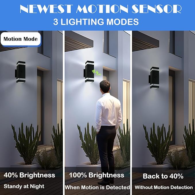 iYogaled Dusk to Dawn Motion Sensor Porch Light - Image 2