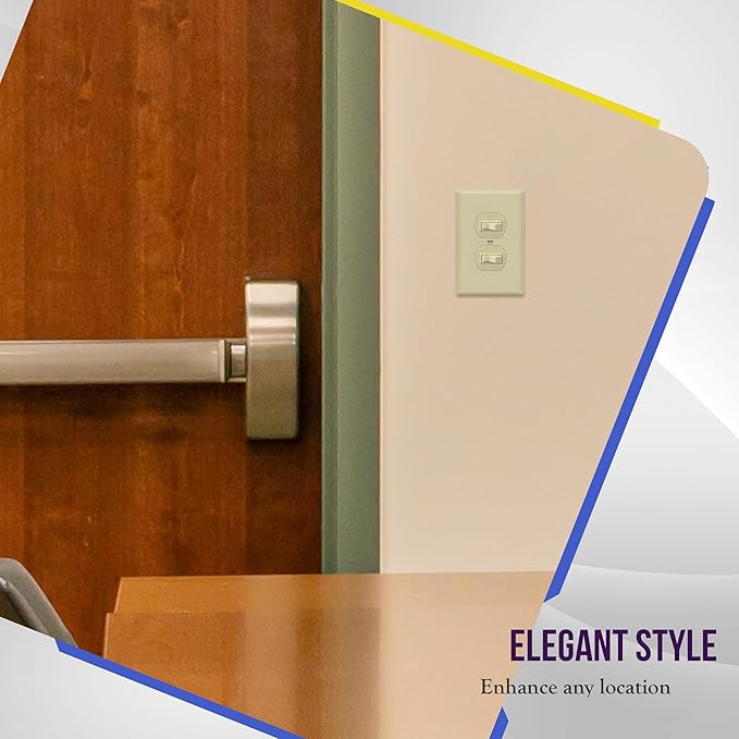 ENERLITES Duplex Receptacle Outlet Wall Plate, Midway Size 1-Gang 4.88" x 3.11" - Image 6