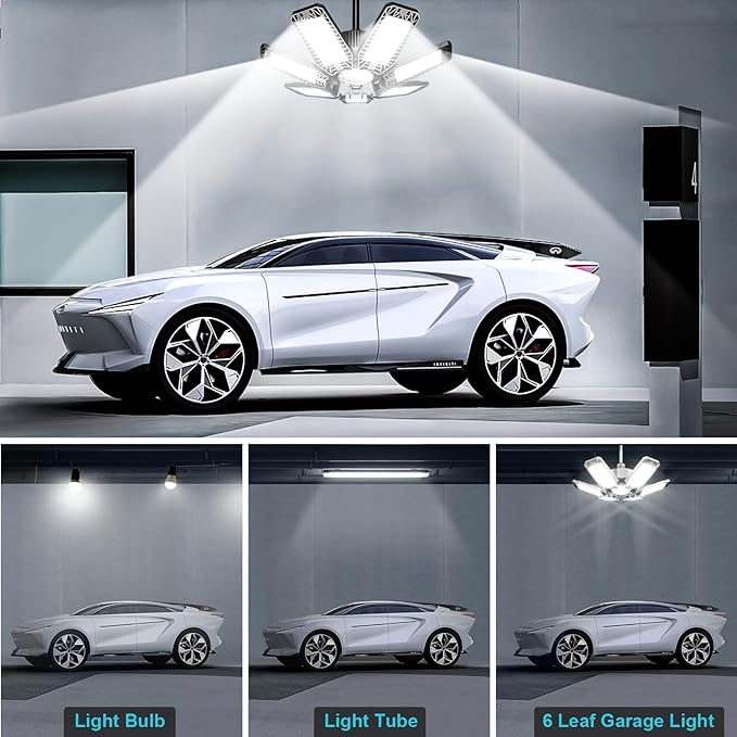 CHENGCHILIT LED Garage Light 4 Pack - 200w 20000LM 6500K Garage Lights Ceiling - Image 3