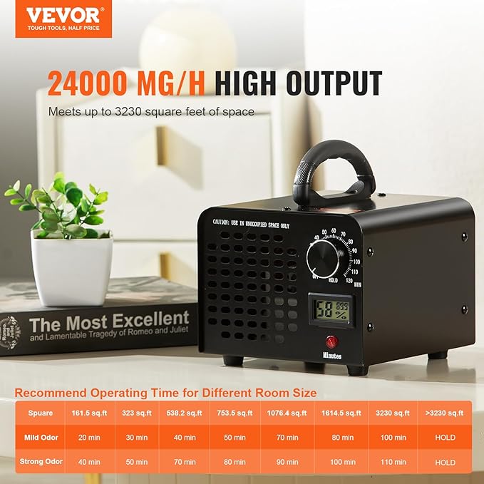 VEVOR Ozone Generator, 24000mg/h Ozone Machine, High Capacity - Image 2