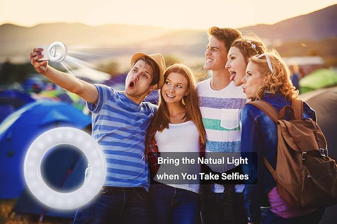 Selfie Ring Light, Oternal Ring Light Rechargeable Portable Clip-on Selfie Fill - Image 7