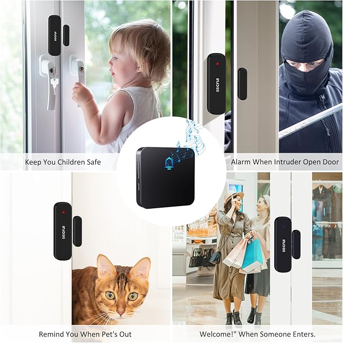 SECRUI Door Chime, Wireless Door Chimes When Door Open Entry - Image 5