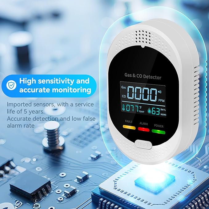 3PCS 4-in-1 Carbon Monoxide & Natural Gas Detectors - Image 3