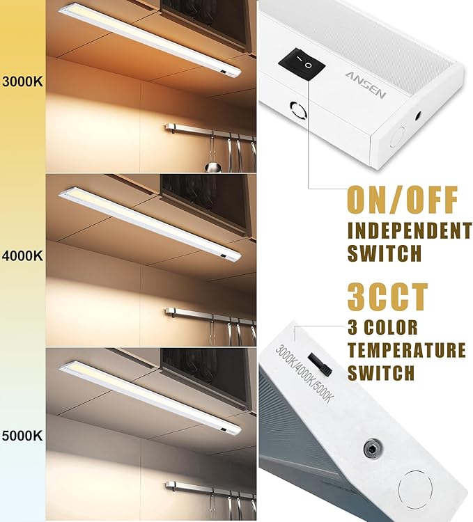 Ansen Hardwired Under Cabinet Lighting, 18inch 15W LED Light - Image 3