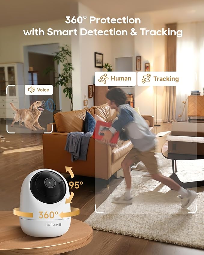DREAME 2.5K Pet Dog Camera, Indoor Security Camera, Dual-Band 5G/2.4G Wi-Fi - Image 4
