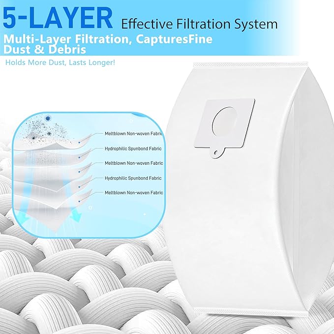 18 Pack 53292 Type Q/C Vacuum Bags, 5-Layer HEPA Filter Dust Bags Compatible - Image 5