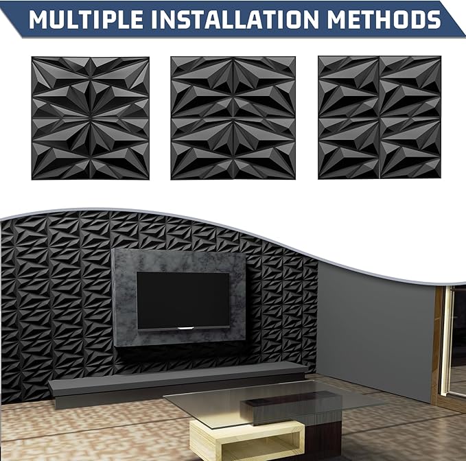 33 Pack 3D Textured Wall Panels 12x12'' – Durable PVC Wall Coverings, Easy - Image 3