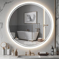 24 Inch Wall-Mounted Round Bathroom Mirror by LIGHTINGUPYOURBEAUTY