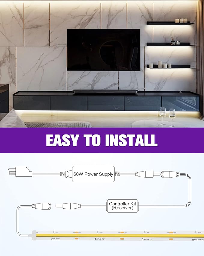 HitLights COB White LED Strip Lights Kit - Image 6