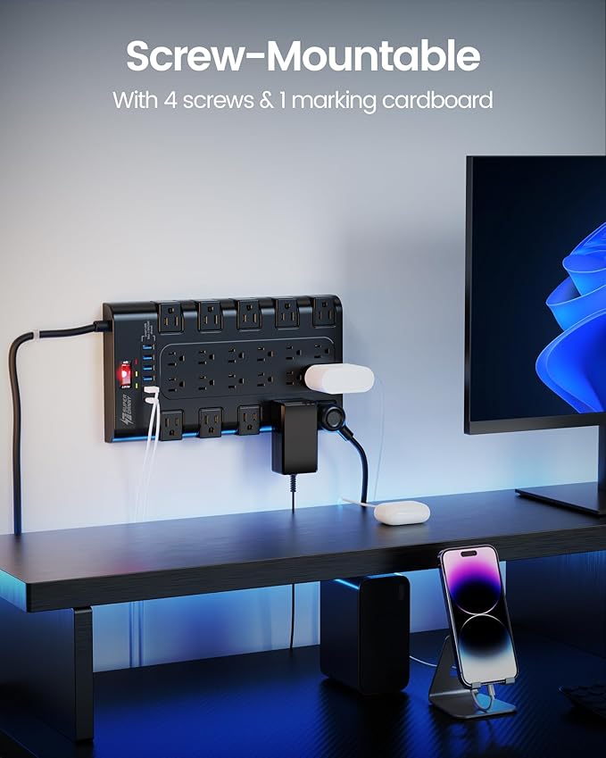 Power Strip, SUPERDANNY Surge Protector - Image 6