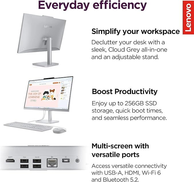 Lenovo IdeaCentre Everyday Tasks 24" Full HD All-in-One Desktop Computer • - Image 6