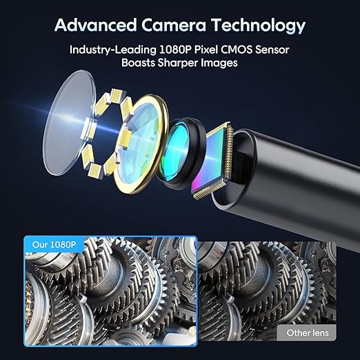 Endoscope with Light and 50ft Semi-Rigid Cable, Handheld Borescope 4.3'' HD - Image 2