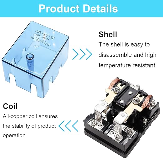 TWTADE/JQX-62F-2Z Coil Voltage AC 24V 80A DPDT Electronmagnetic Relay, High - Image 3