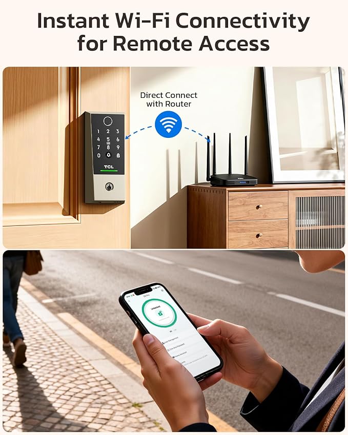 TCL D2 Plus Fingerprint Smart Lock, Wi-Fi Keyless Entry Door Lock, IP55 - Image 5