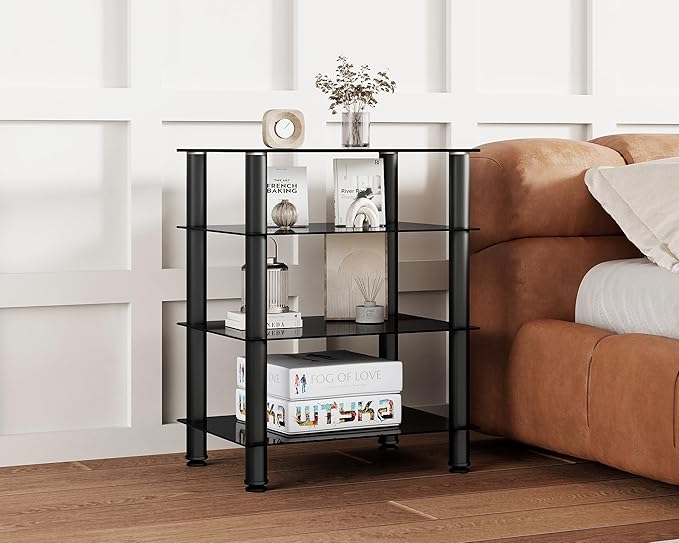 FITUEYES 4-Tier Media Stand Audio/Video Component Cabinet - Image 7