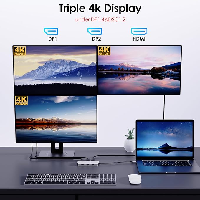 USB C Docking Station Dual DP Monitor, Displayport Docking Station - Image 5