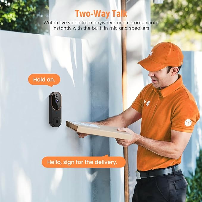 GridTera 1080p Wireless Video Doorbell Camera, AI Human Detection, Live View - Image 4