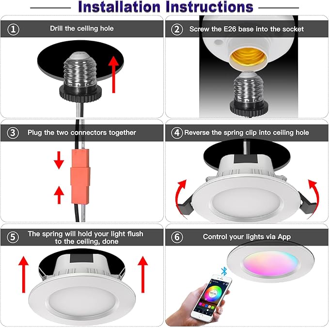 Vanance 3 Inch Smart Recessed Light 10Pack, 2700K-6500K CCT Selectable - Image 7